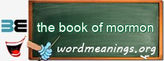 WordMeaning blackboard for the book of mormon